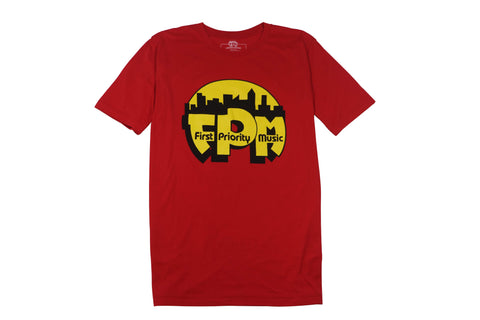 First Priority Music- Authentic Logo Tee Short Sleeve Red - firstprioritymusic